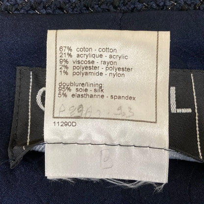 Chanel Jacket S Dark Navy Tweed Glitter Double Cotton 36 — view 4