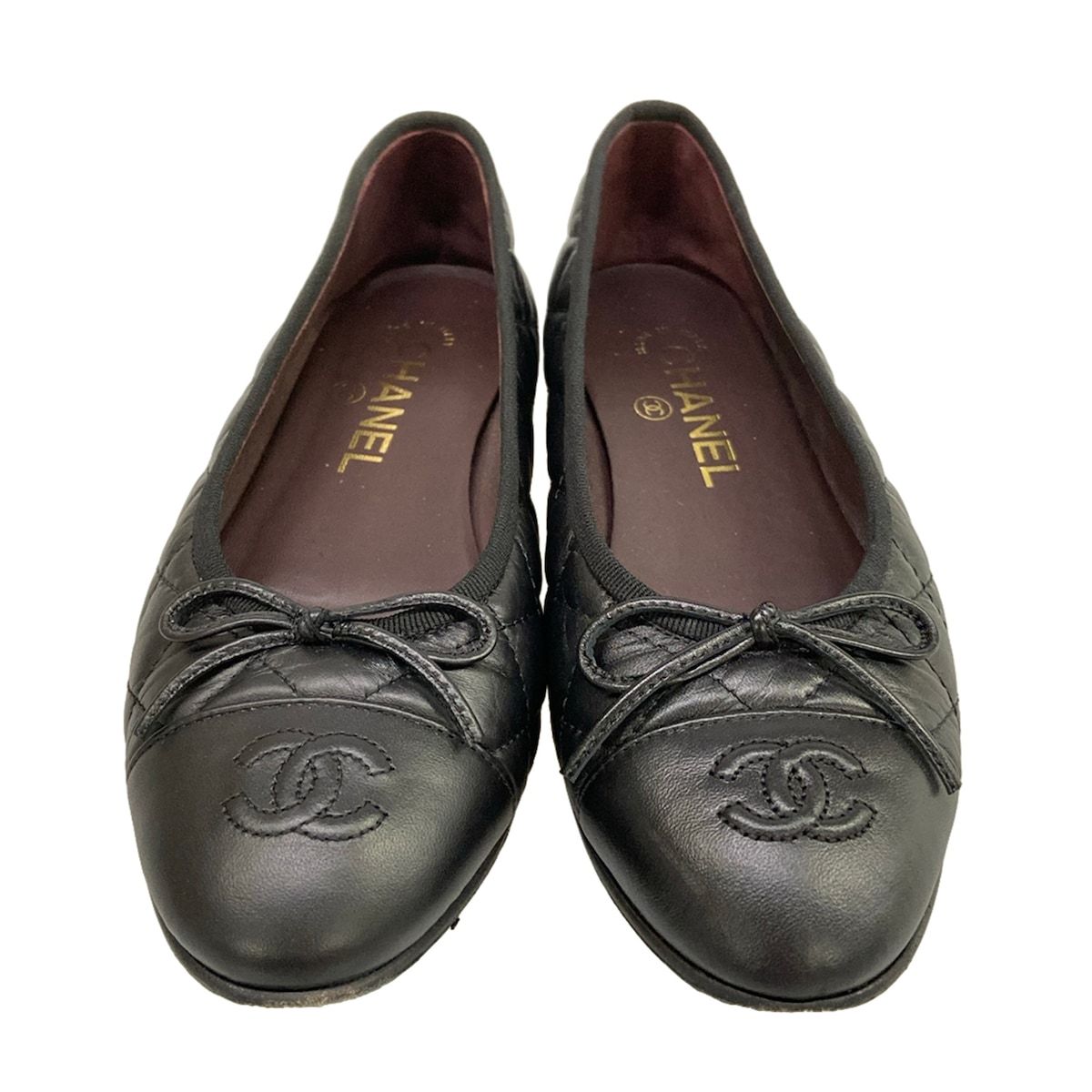 Chanel Pumps Black Quilted Ribbon CC Logo Lambskin Heels — view 5
