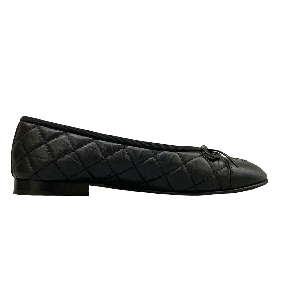 Chanel Pumps Black Quilted Ribbon CC Logo Lambskin Heels — view 2