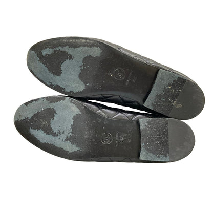 Chanel Pumps Black Quilted Ribbon CC Logo Lambskin Heels — view 8