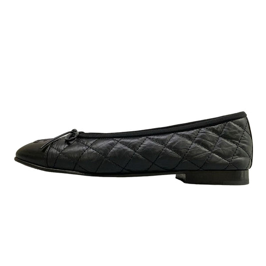 Chanel Pumps Black Quilted Ribbon CC Logo Lambskin Heels