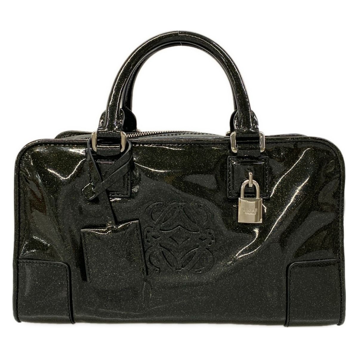 Loewe Handbag Amazona 28 Black Glitter Leather