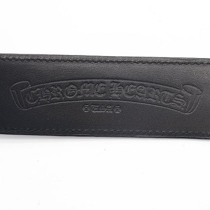 Chrome Hearts Belt Oval Cross Buckle Sil Plain Black Leather Rivet 30 — view 6