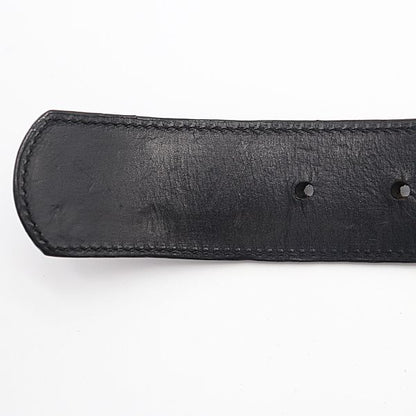 Chrome Hearts Belt Oval Cross Buckle Sil Plain Black Leather Rivet 30 — view 8