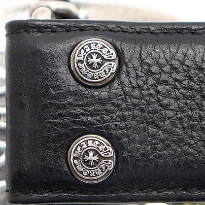 Chrome Hearts Belt Oval Cross Buckle Sil Plain Black Leather Rivet 30 — view 7