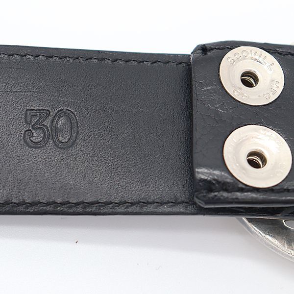 Chrome Hearts Belt Oval Cross Buckle Sil Plain Black Leather Rivet 30 — view 5