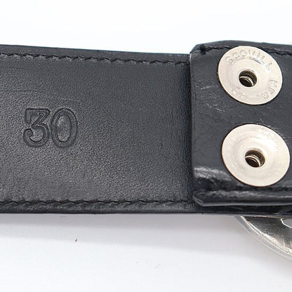 Chrome Hearts Belt Oval Cross Buckle Sil Plain Black Leather Rivet 30 — view 5