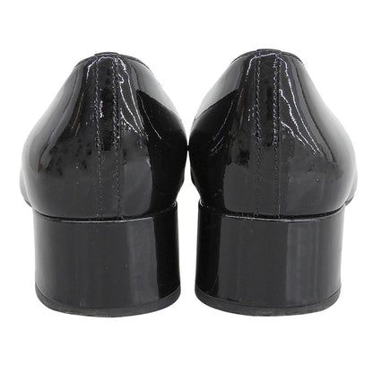 Prada Ribbon Patent Pumps Shoes Black — view 5