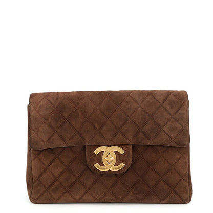 Chanel Backpack Quilted CC Logo Jumbo Suede