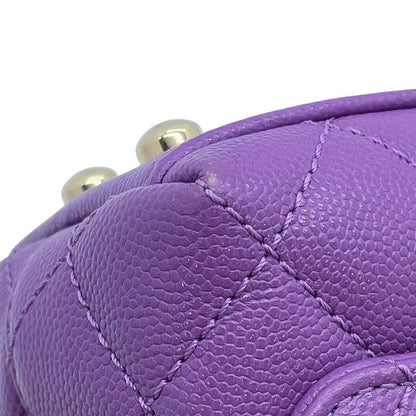 Chanel Handbag CC Logo Quilted Coco Handle XXS Caviar Leather 2-Way — view 7