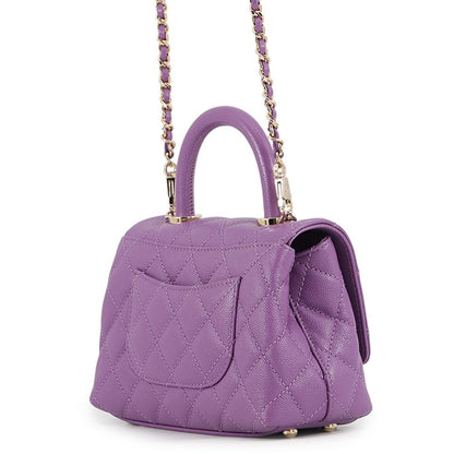 Chanel Handbag CC Logo Quilted Coco Handle XXS Caviar Leather 2-Way — view 2