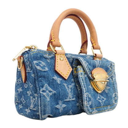 Louis Vuitton Handbag Monogram Denim Nano Speedy Blue 2-Way Bag — view 2