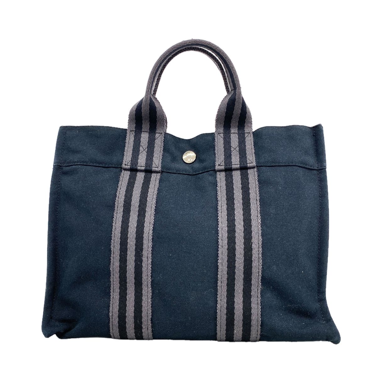 Hermes Tote Bag Fourre Tout PM Canvas Black Silver