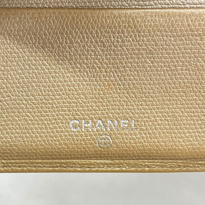 Chanel Wallet Coco Buttons Leather Beige Silver — view 4