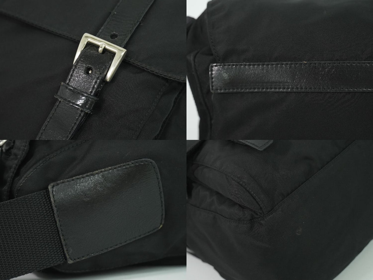 Prada Nylon Shoulder Bag Pochette Black — view 7