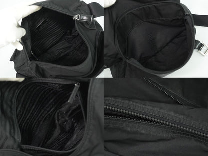 Prada Nylon Shoulder Bag Pochette Black — view 8