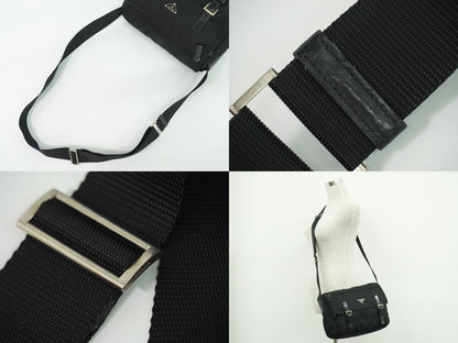 Prada Nylon Shoulder Bag Pochette Black — view 6