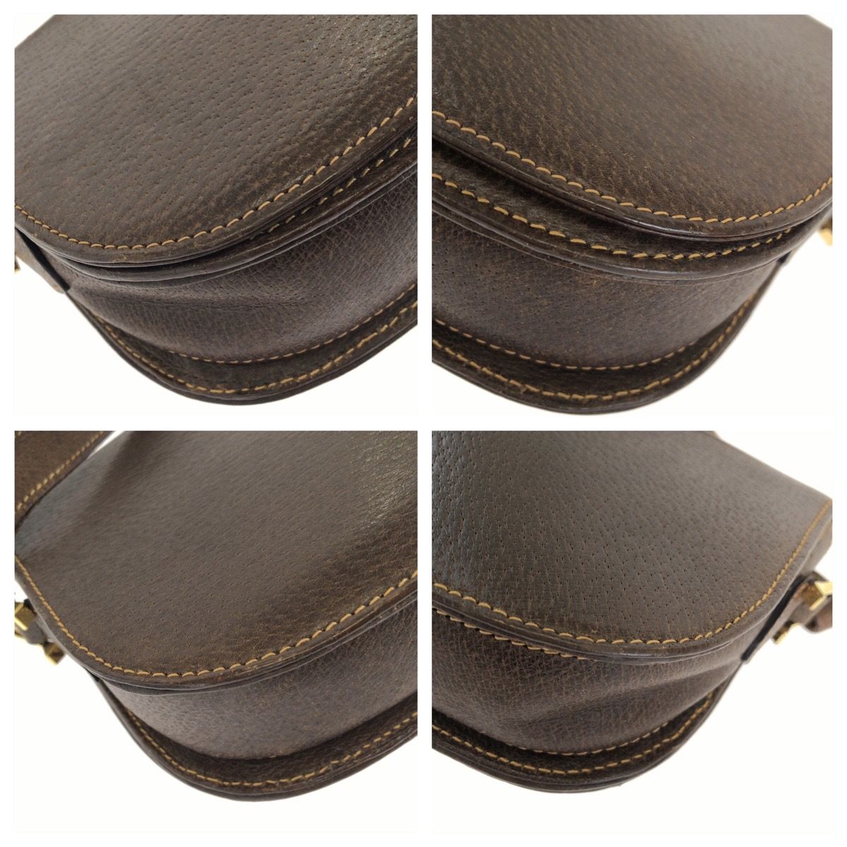 Gucci Vintage Gucci Horsebit Brown Gold Leather Shoulder Bag — view 3