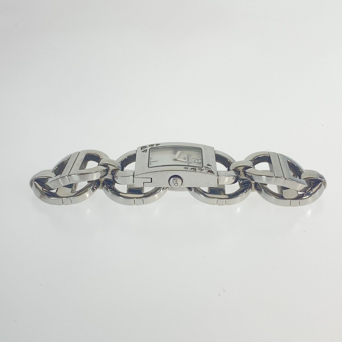 Dior Vintage Malice Square Silver Stainless Steel Watch — view 5