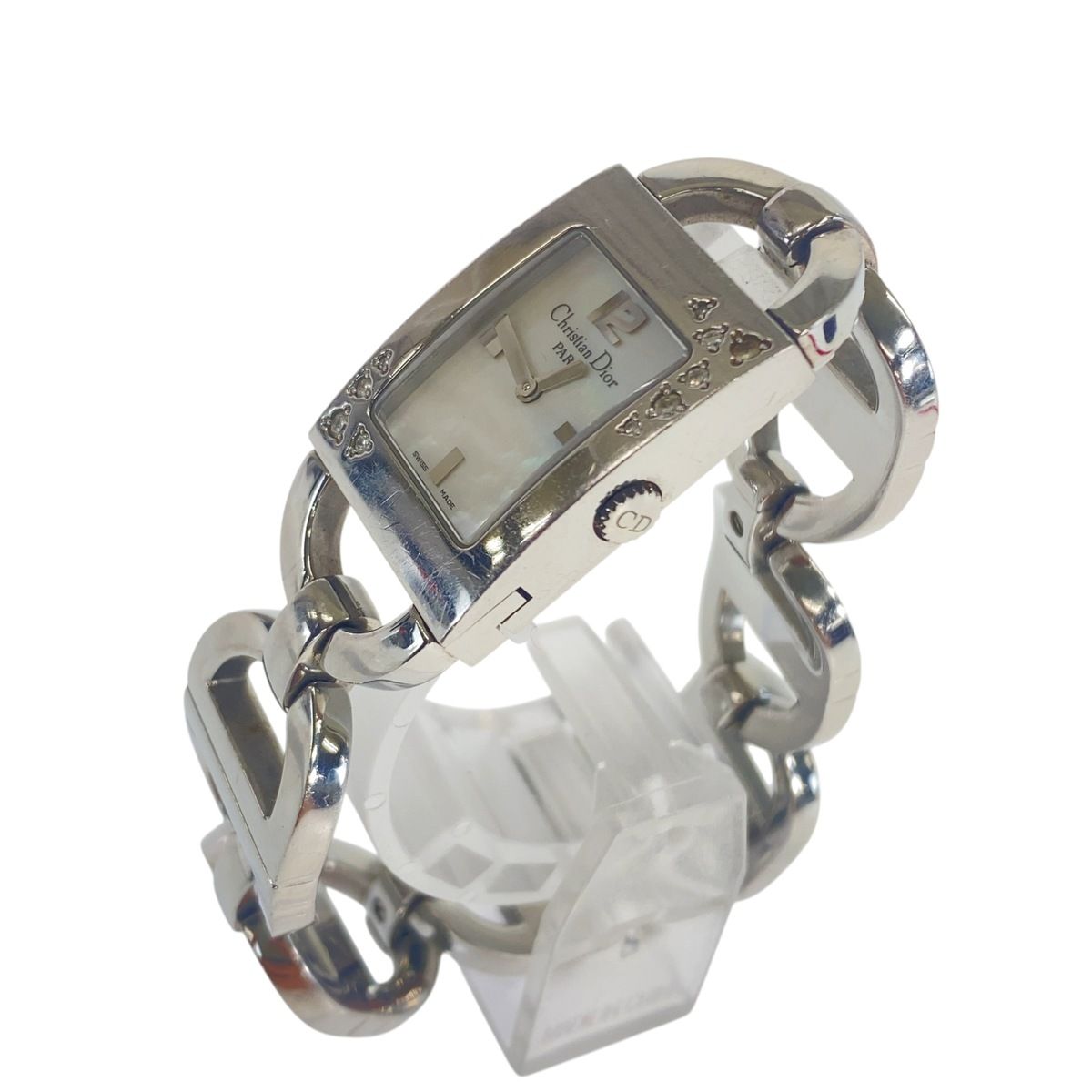 Dior Vintage Malice Square Silver Stainless Steel Watch — view 2
