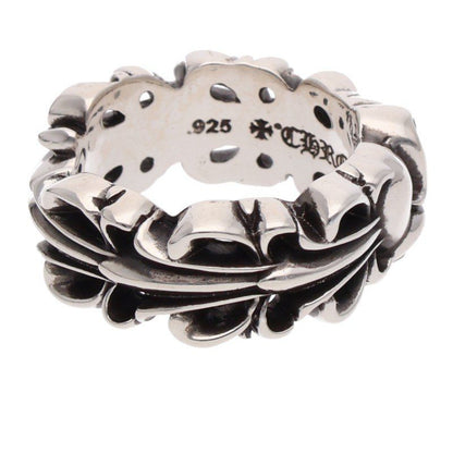 Chrome Hearts Double Floral Cross Heart Silver Ring — view 5