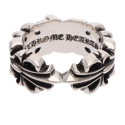 Chrome Hearts Double Floral Cross Heart Silver Ring — view 2