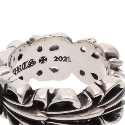 Chrome Hearts Double Floral Cross Heart Silver Ring — view 4