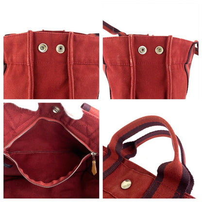 Hermes Fourre Tout PM Wine Red Bordeaux Canvas Tote Bag — view 5
