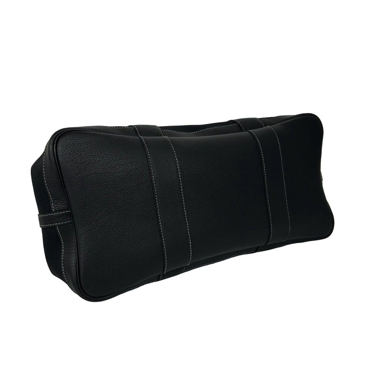 Hermes Garden Party PM Toile Officier Buffalo Leather Originally Tote Bag Black — view 7