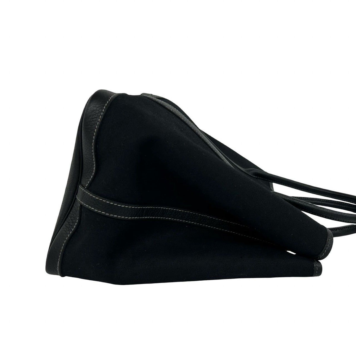 Hermes Garden Party PM Toile Officier Buffalo Leather Originally Tote Bag Black — view 6