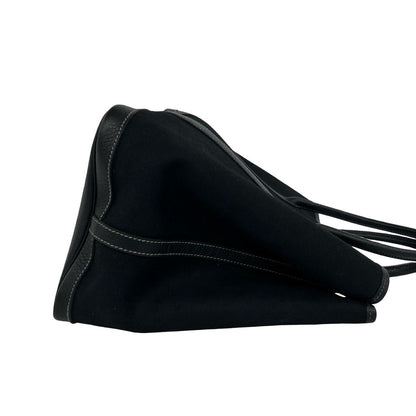 Hermes Garden Party PM Toile Officier Buffalo Leather Originally Tote Bag Black — view 6
