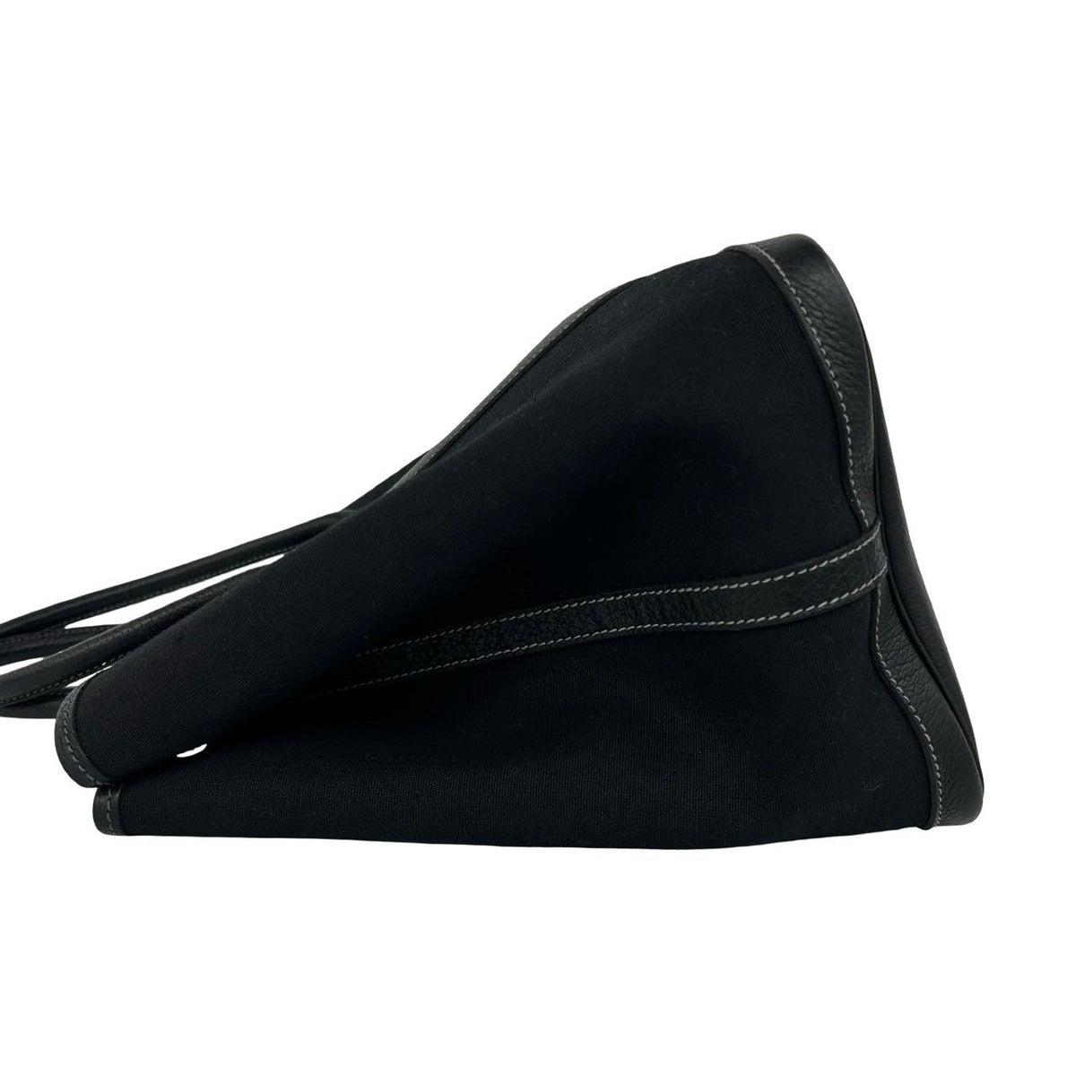Hermes Garden Party PM Toile Officier Buffalo Leather Originally Tote Bag Black — view 5