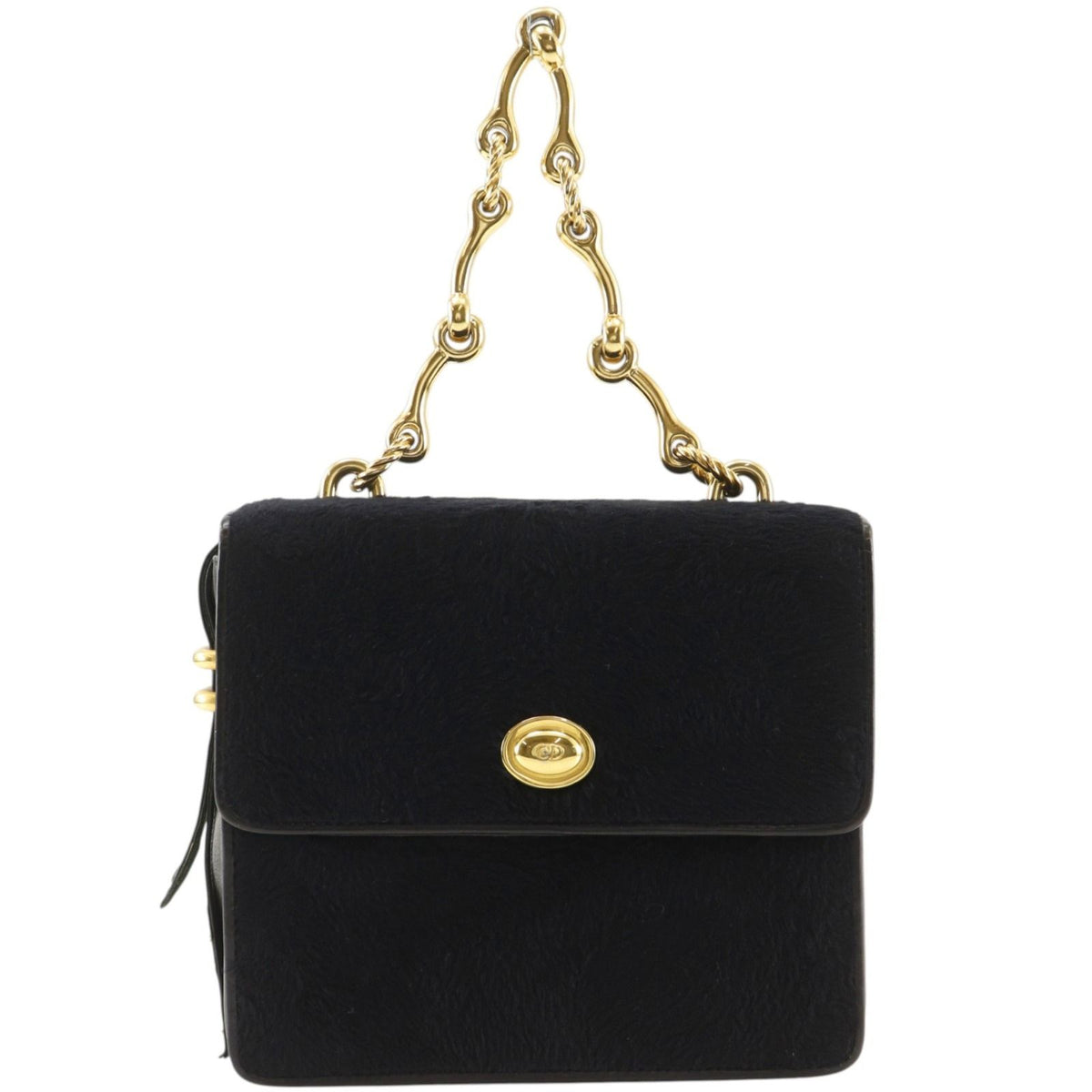 Dior Vintage Calf Hair Black Handbag