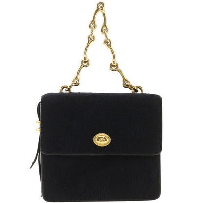 Dior Vintage Calf Hair Black Handbag