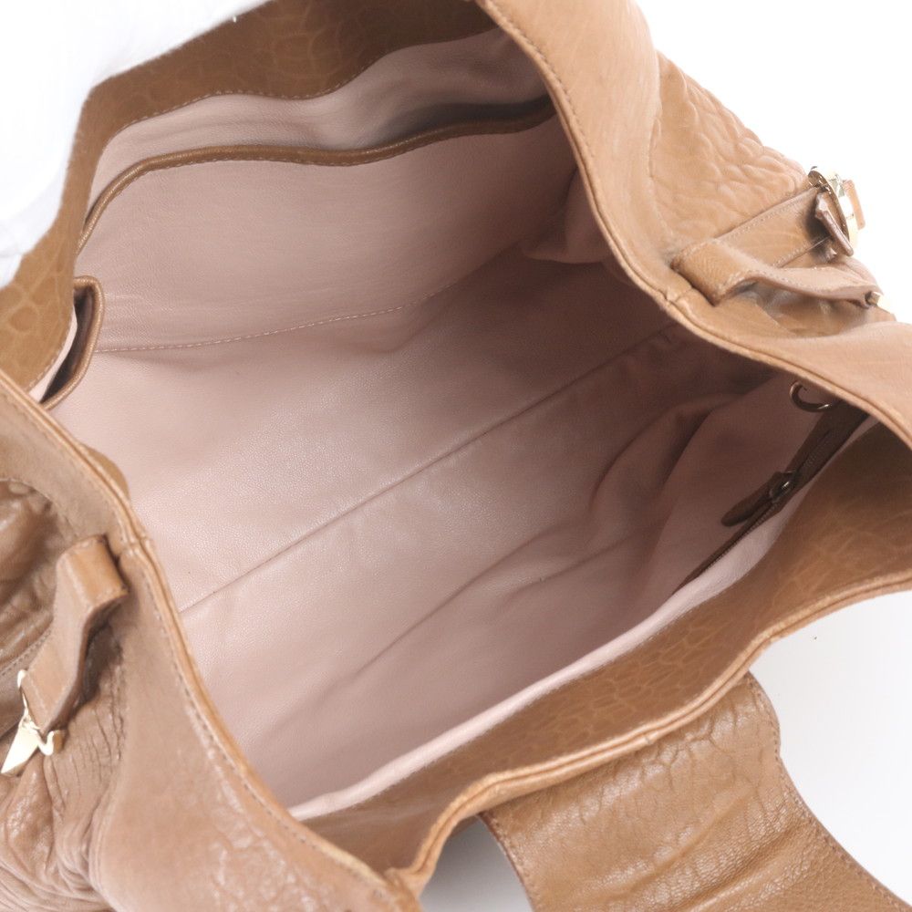 Bvlgari Chandra Leather Tote Bag Shoulder Hand Brown — view 7