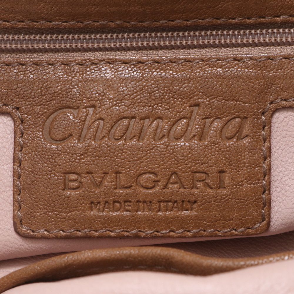 Bvlgari Chandra Leather Tote Bag Shoulder Hand Brown — view 8