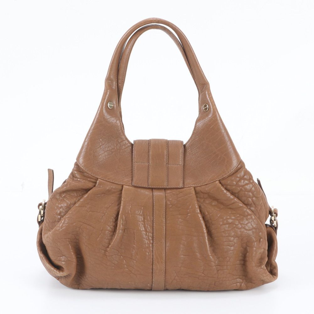 Bvlgari Chandra Leather Tote Bag Shoulder Hand Brown — view 3