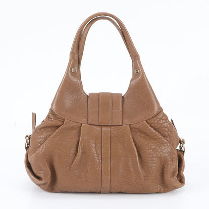 Bvlgari Chandra Leather Tote Bag Shoulder Hand Brown — view 3