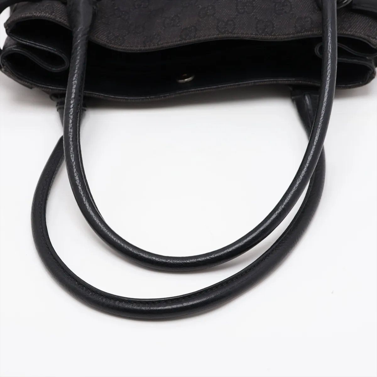 Gucci GG Canvas Leather Shoulder Bag Hand Tote Black — view 5