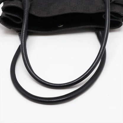 Gucci GG Canvas Leather Shoulder Bag Hand Tote Black — view 5