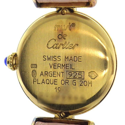 Cartier Watch Must Colisee SM Ivory Dial Roman Index SS Pink Leather Strap — view 4