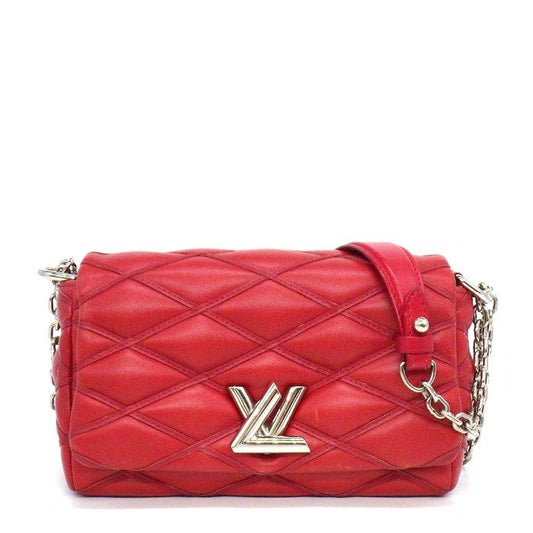Louis Vuitton Shoulder Bag Maltage Rouge Lambskin Silver