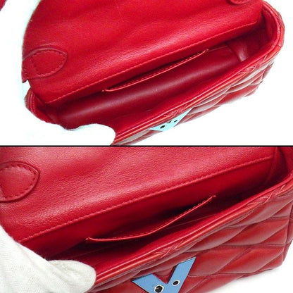 Louis Vuitton Shoulder Bag Maltage Rouge Lambskin Silver — view 5