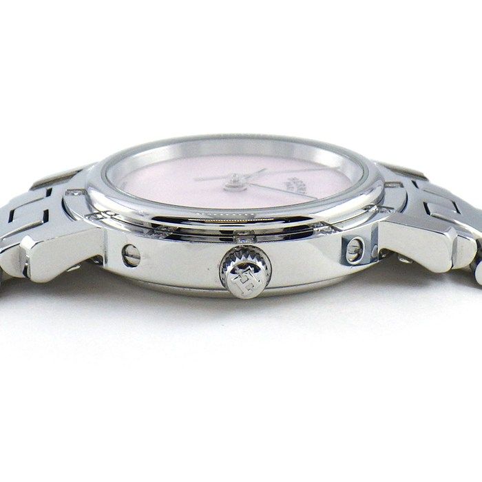 Hermes Watch Clipper Nacre Diamond Bezel Pink Shell Dial SS Quartz Analog — view 2
