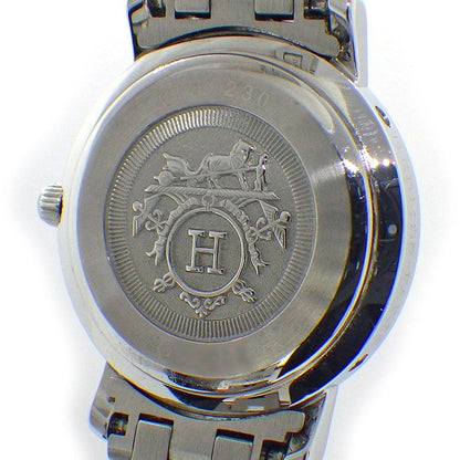 Hermes Watch Clipper Nacre Diamond Bezel Pink Shell Dial SS Quartz Analog — view 4