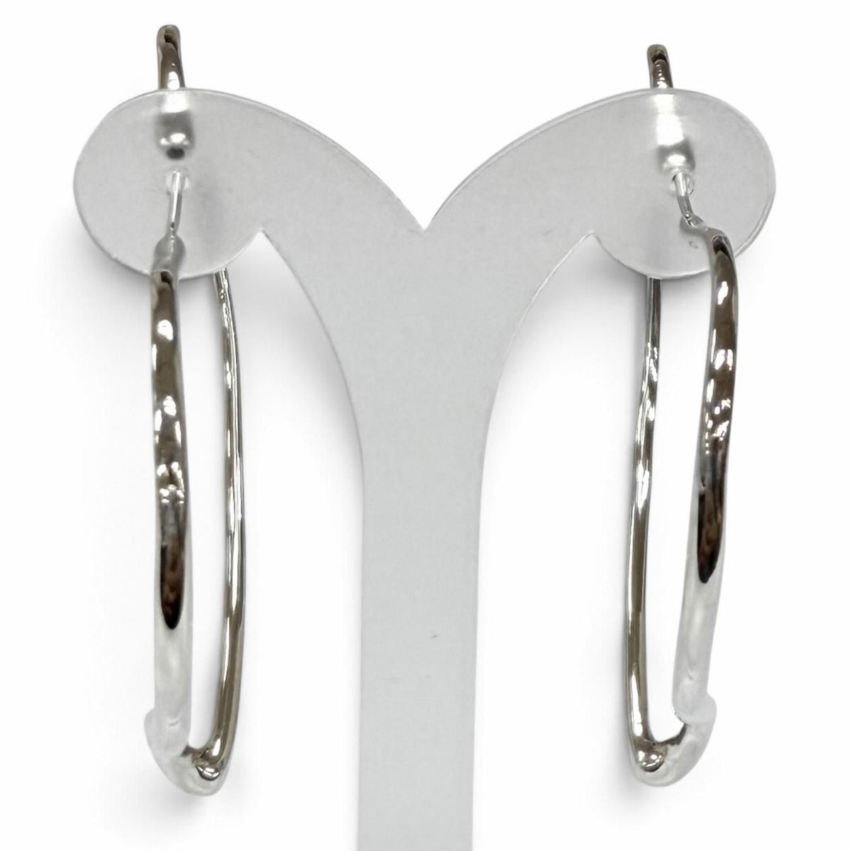 Tiffany & Co Elsa Peretti Open Heart Hoop Earrings Large Silver — view 4