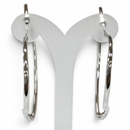 Tiffany & Co Elsa Peretti Open Heart Hoop Earrings Large Silver — view 4