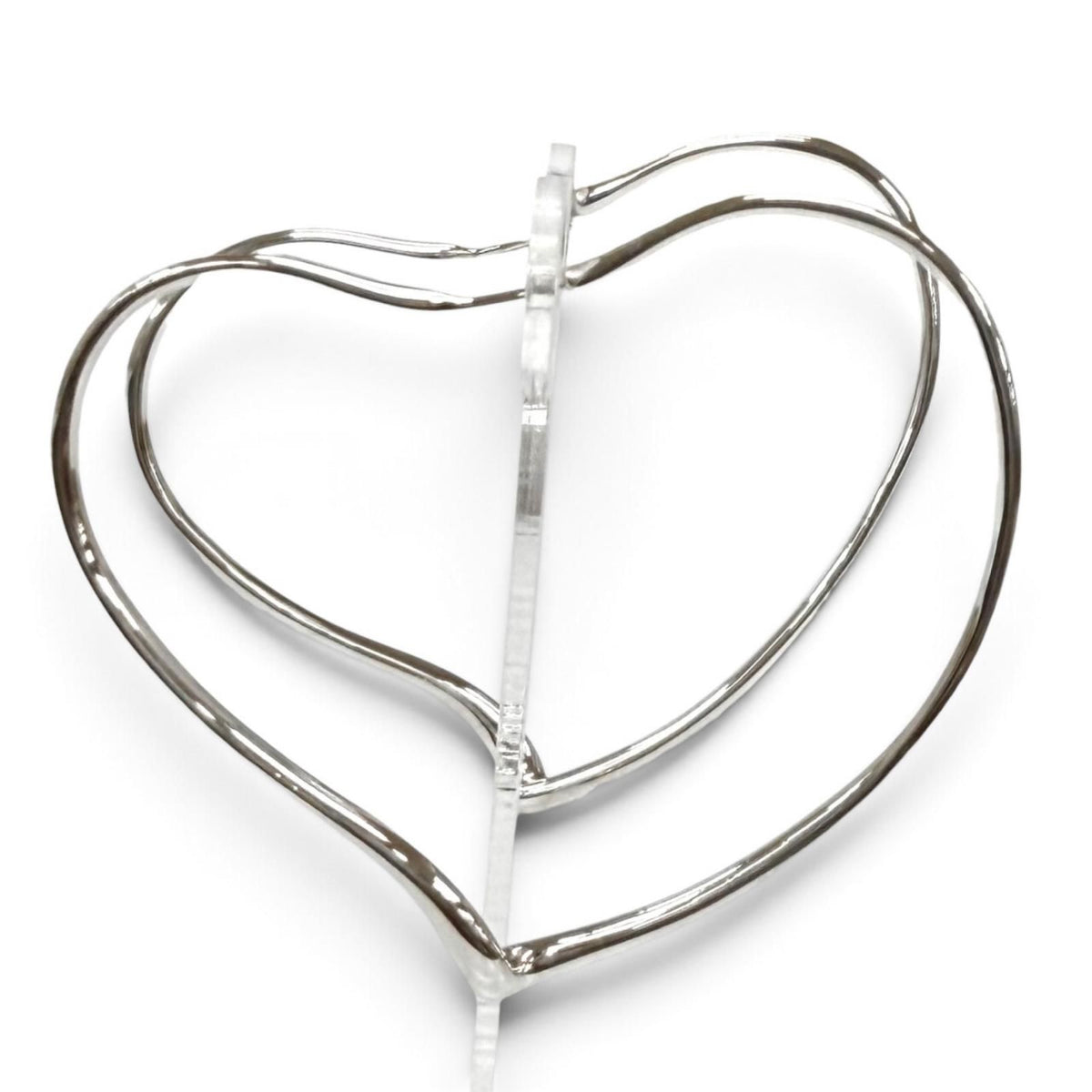 Tiffany & Co Elsa Peretti Open Heart Hoop Earrings Large Silver — view 3
