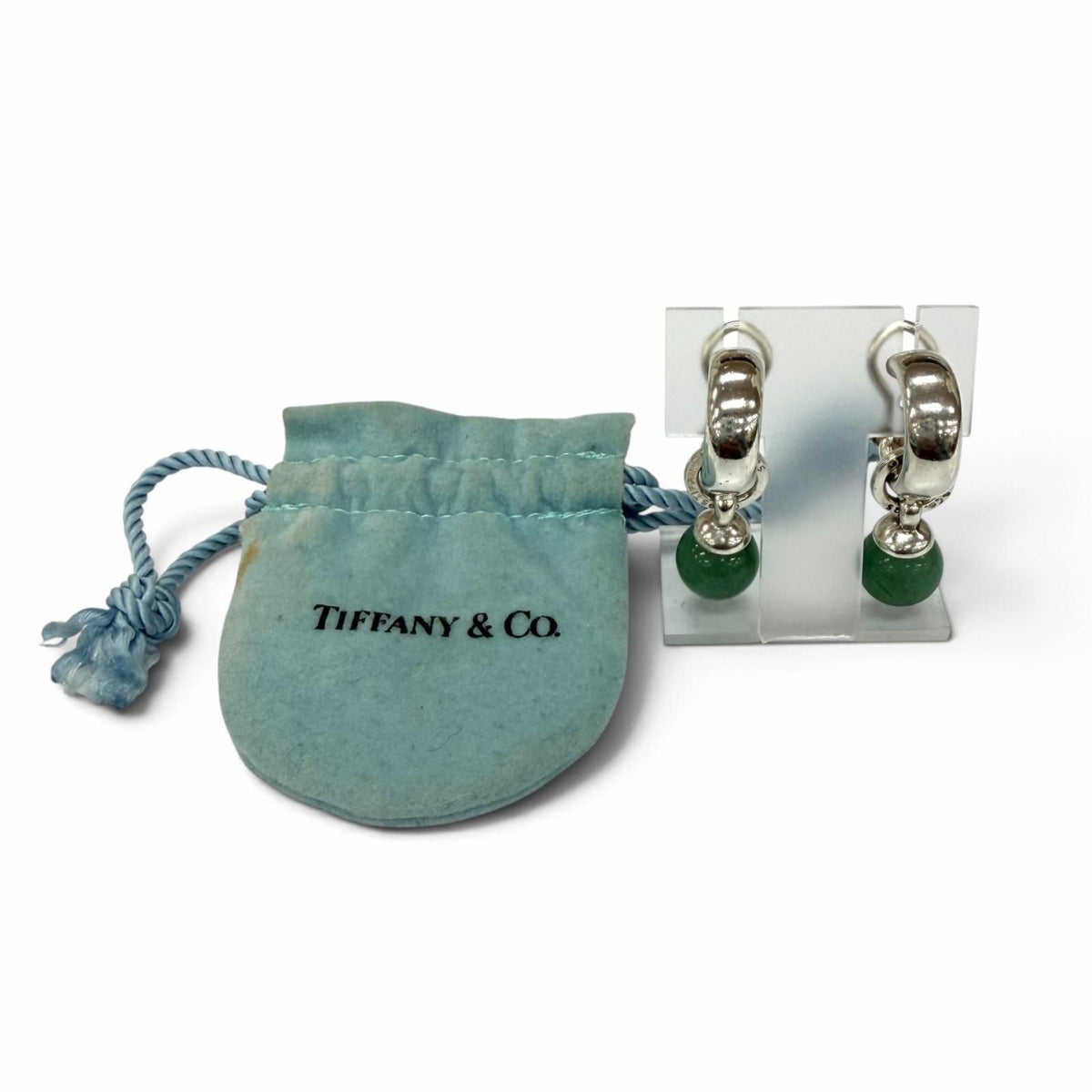 Tiffany & Co 925 Jadeite Earrings Silver Green — view 2