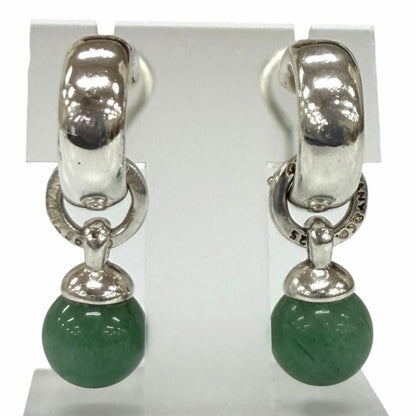 Tiffany & Co 925 Jadeite Earrings Silver Green